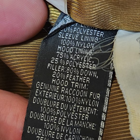 Sean John Full Zip Down Filled Puffer Jacket With Racoon Fur Hood Vintage Y2K - Picture 3 of 9